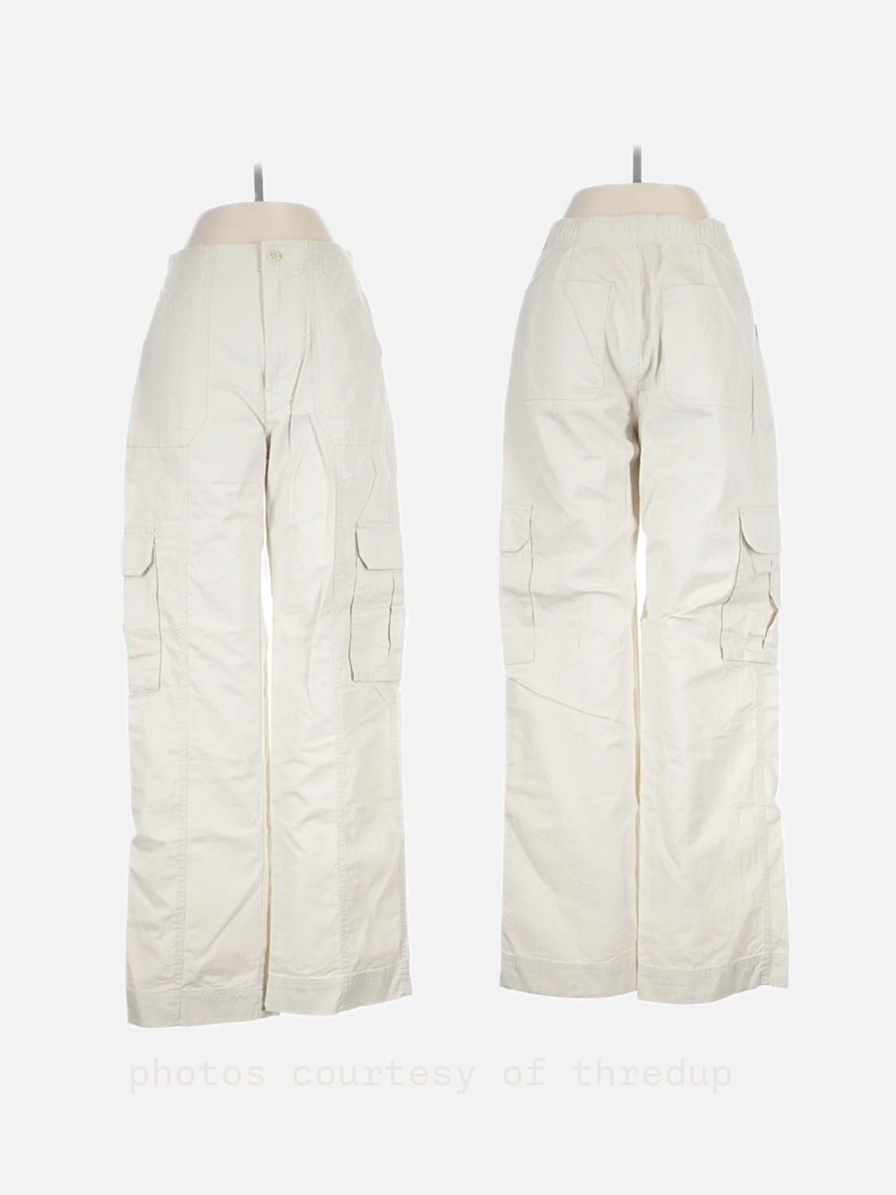 Abercrombie & Fitch Women's Cream Cargo Wide-Leg Pants